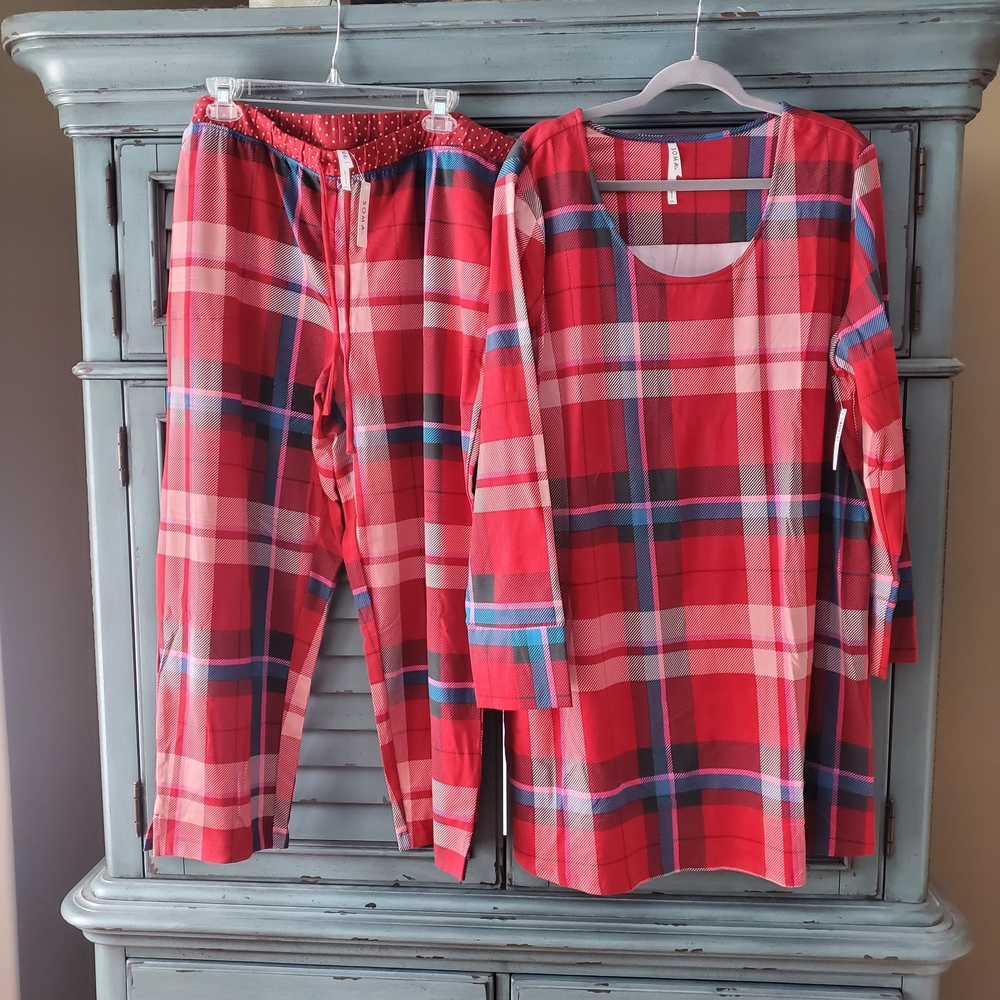 Soma Red Plaid Women's Pajama Set